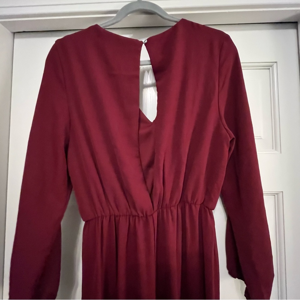 She + Sky Burgundy Jumpsuit - Picture 5 of 6